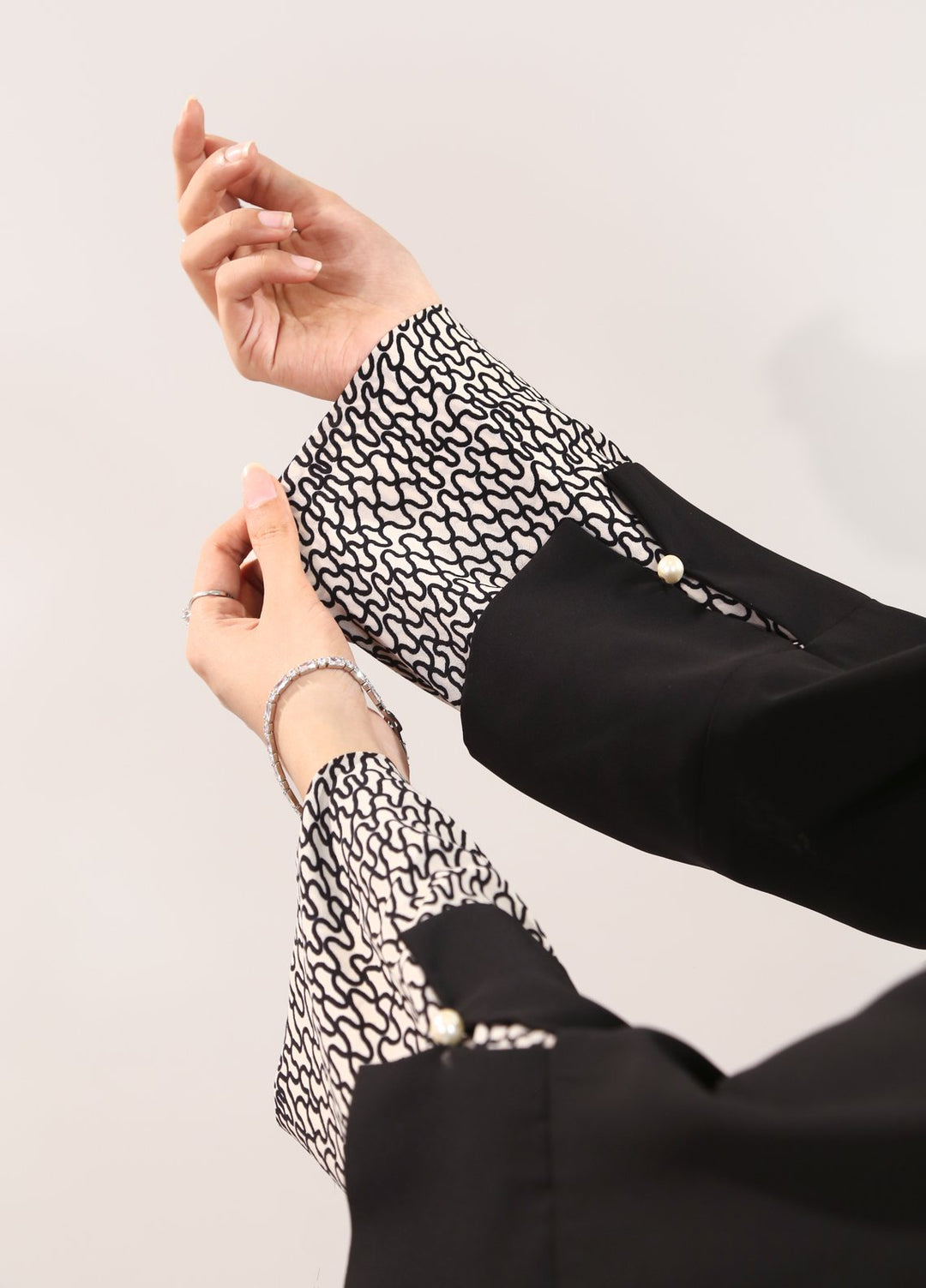 Bibayas Pret Embroidered Georgette 2 Piece Monochrome Grace Abaya