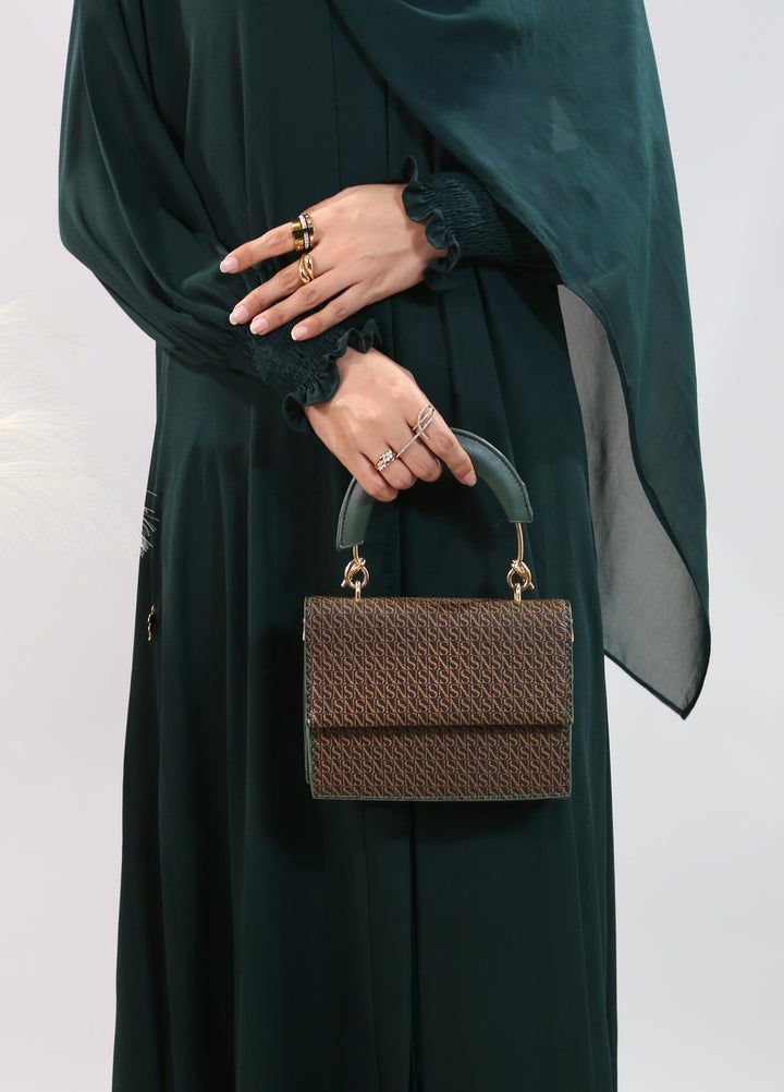 Bibayas Pret Plain Georgette 2 Piece Emerald Aura Abaya