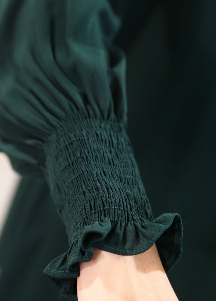 Bibayas Pret Plain Georgette 2 Piece Emerald Aura Abaya