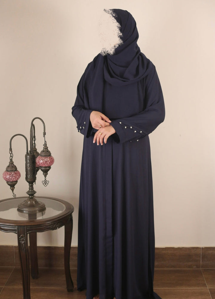 Bibayas Pret Plain Georgette 2 Piece Moon drop Abaya