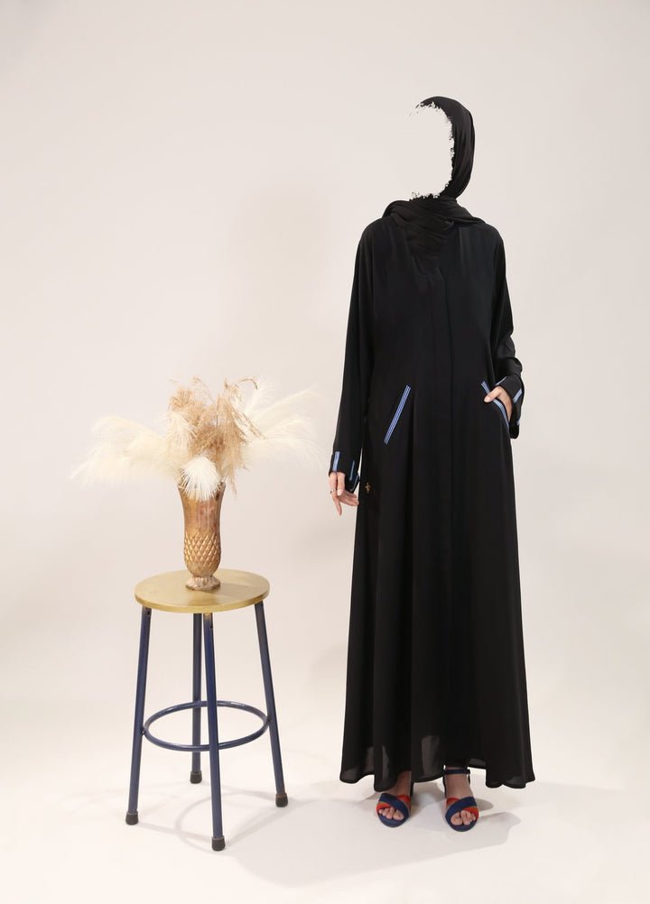 Bibayas Pret Plain Georgette 2 Piece Signature Pocket Grace Abaya