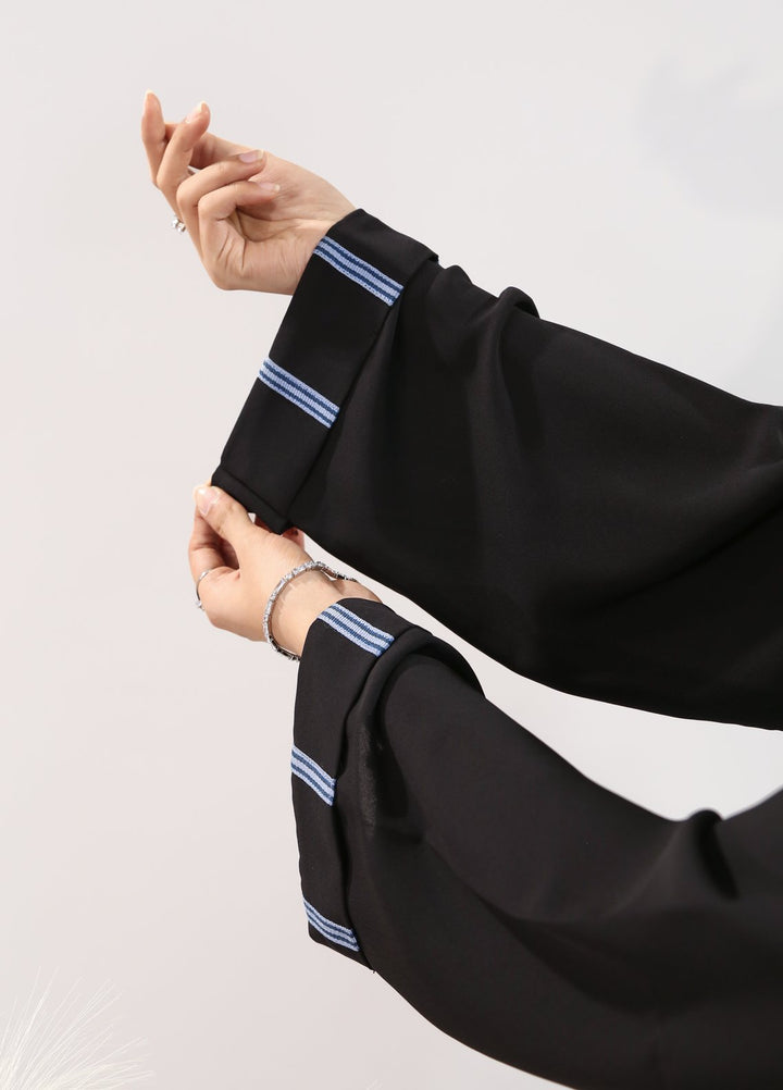 Bibayas Pret Plain Georgette 2 Piece Signature Pocket Grace Abaya