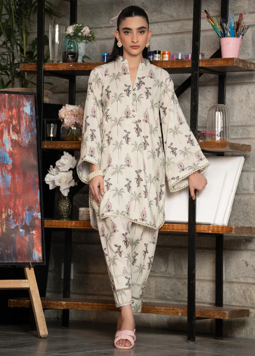 Bikharte Rung by Aisha Somaya Pret Printed Lawn Silk 2 Piece Suit Palm Breeze