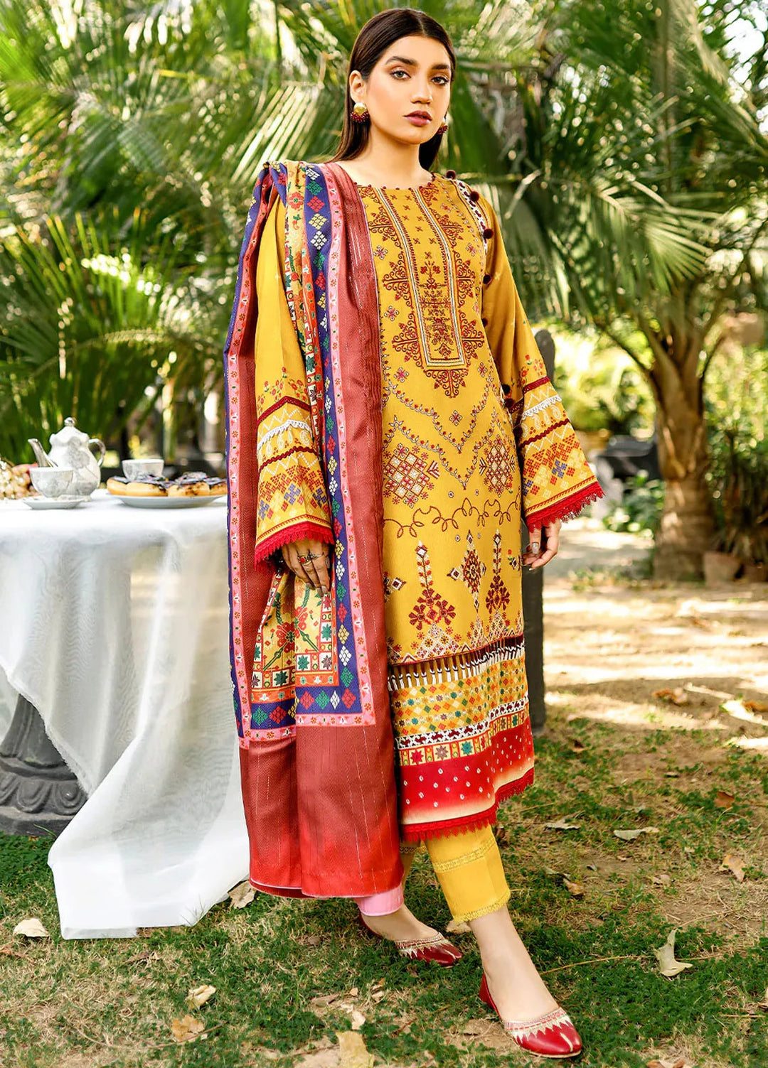 Bin Ilyas Embroidered Kotail Suits Unstitched 3 Piece BI24MJ 763 A - Winter Collection