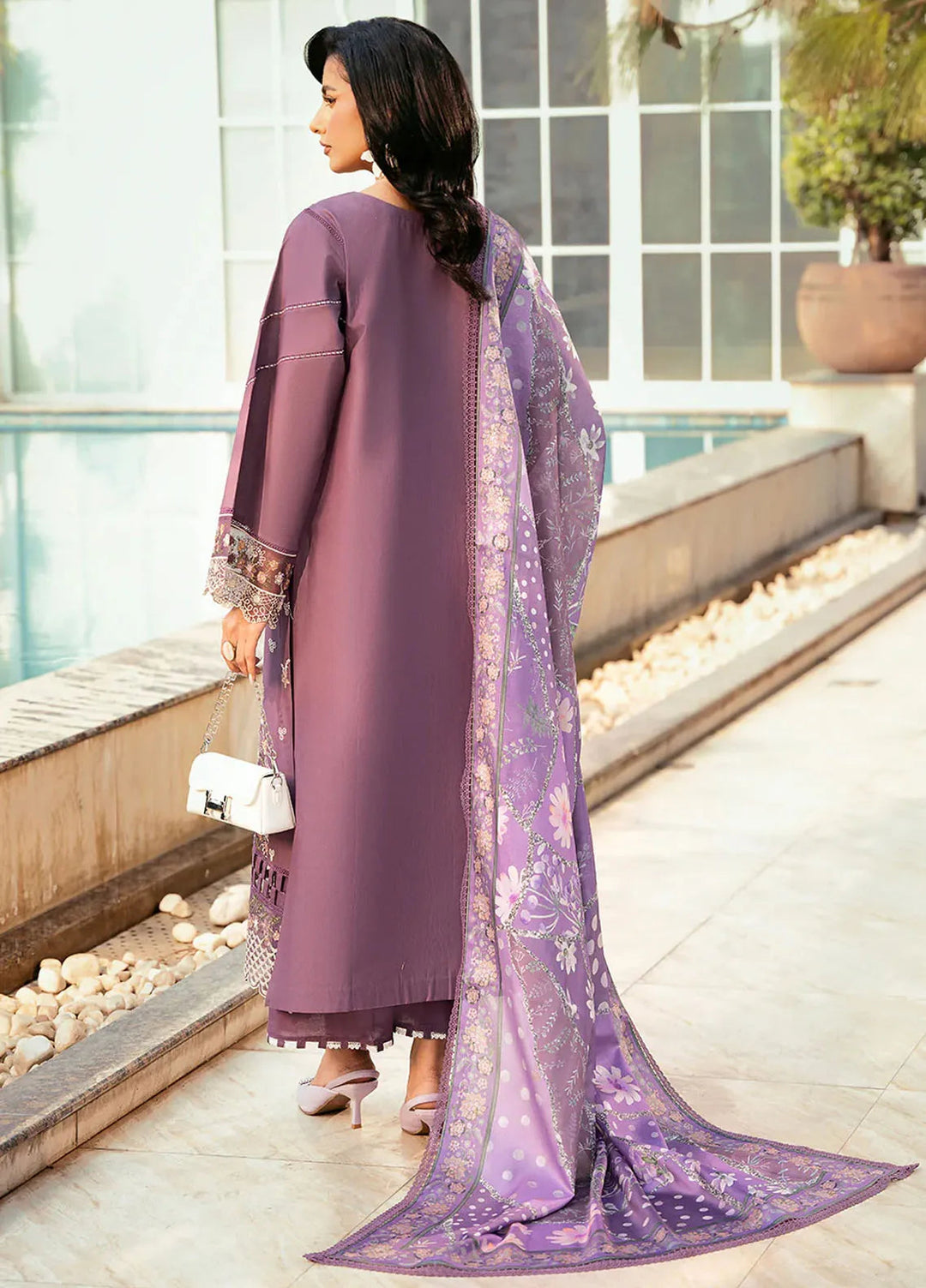 Bin Ilyas Embroidered Lawn Suits Unstitched 3 Piece BI25SE 311-A - Winter Collection