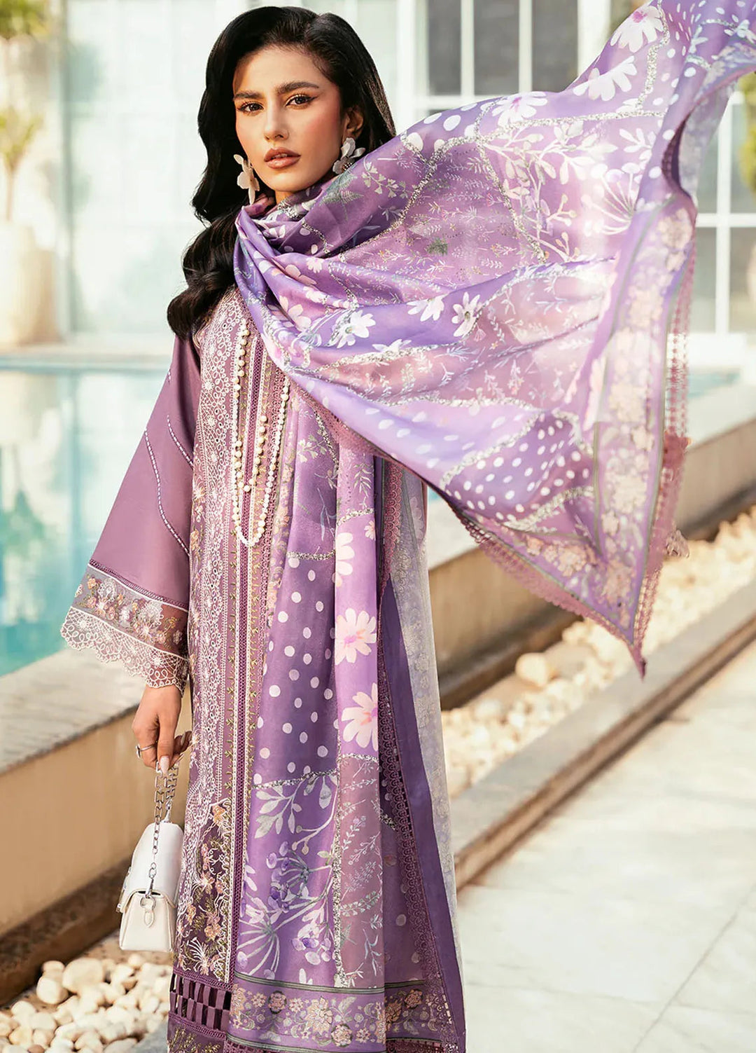 Bin Ilyas Embroidered Lawn Suits Unstitched 3 Piece BI25SE 311-A - Winter Collection