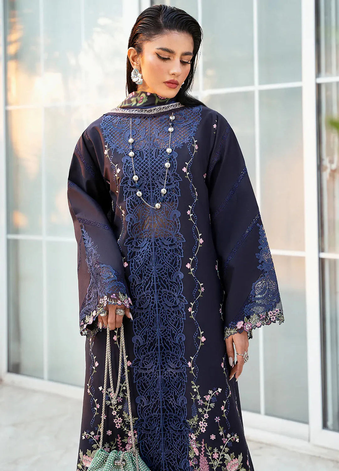 Bin Ilyas Embroidered Lawn Suits Unstitched 3 Piece BI25SE 314-B - Winter Collection