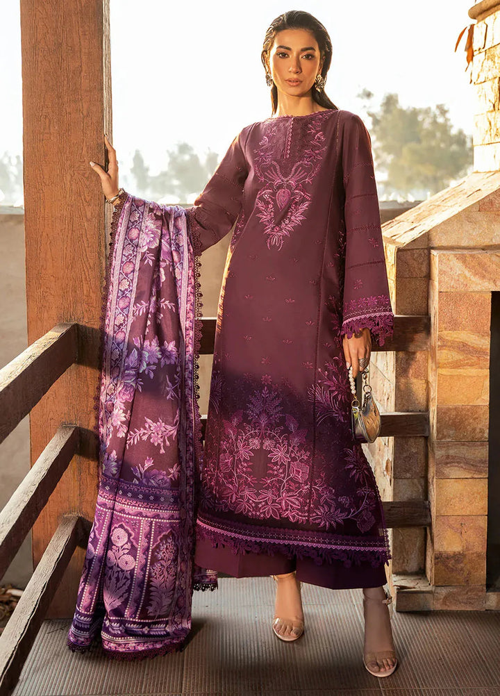 Bin Ilyas Embroidered Lawn Suits Unstitched 3 Piece BI25SE 316-A - Winter Collection