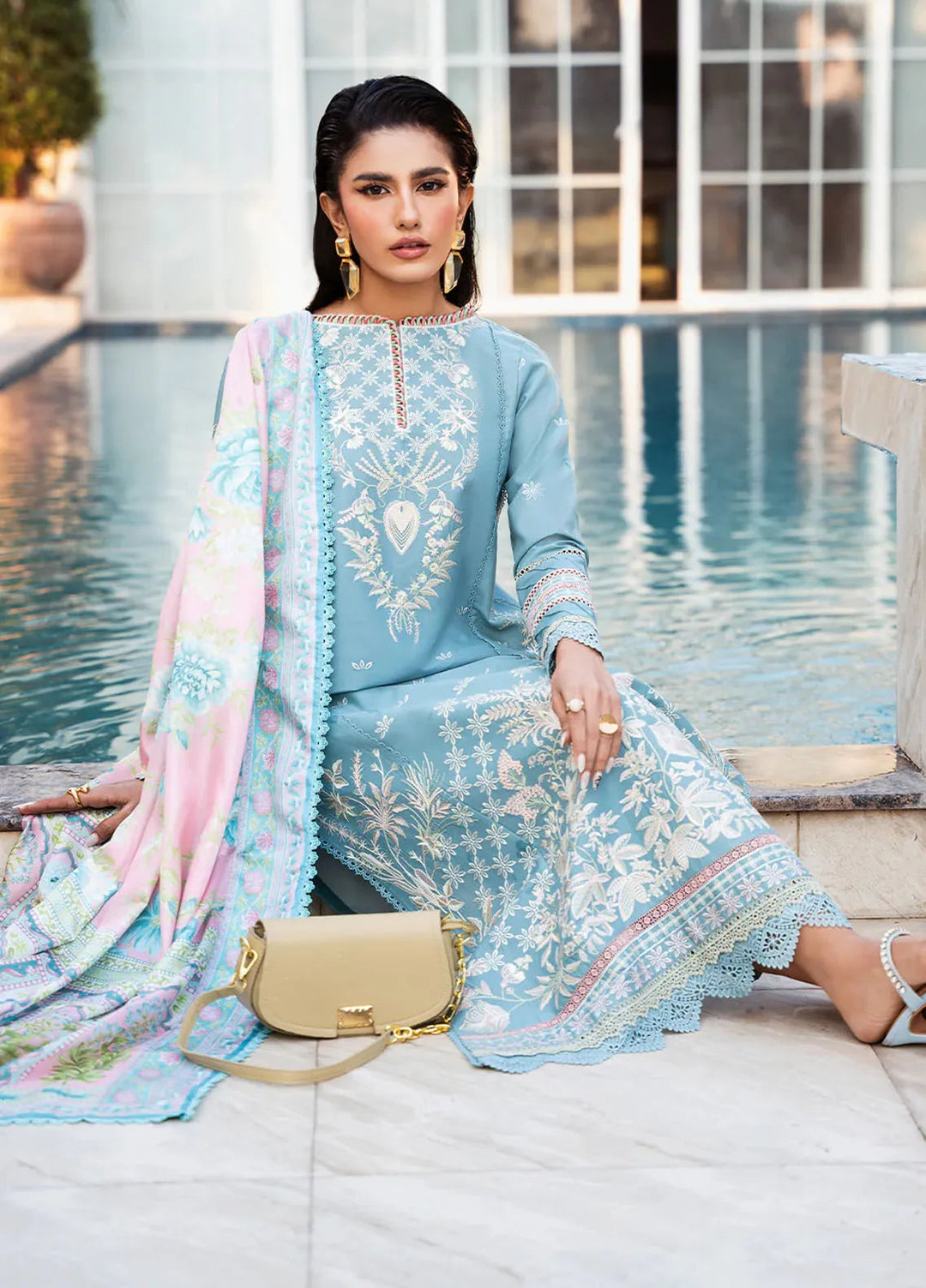 Bin Ilyas Embroidered Lawn Suits Unstitched 3 Piece BI25SE 316-B - Winter Collection