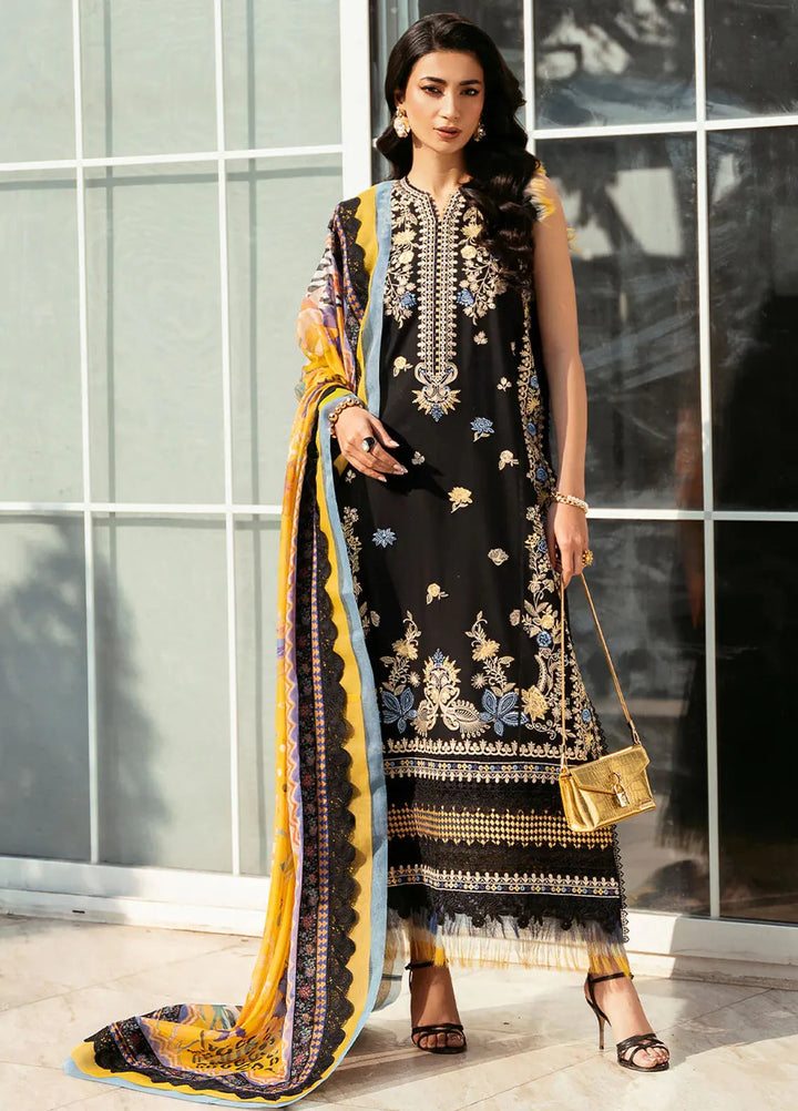 Bin Ilyas Embroidered Lawn Suits Unstitched 3 Piece BI25SE 317-A - Winter Collection