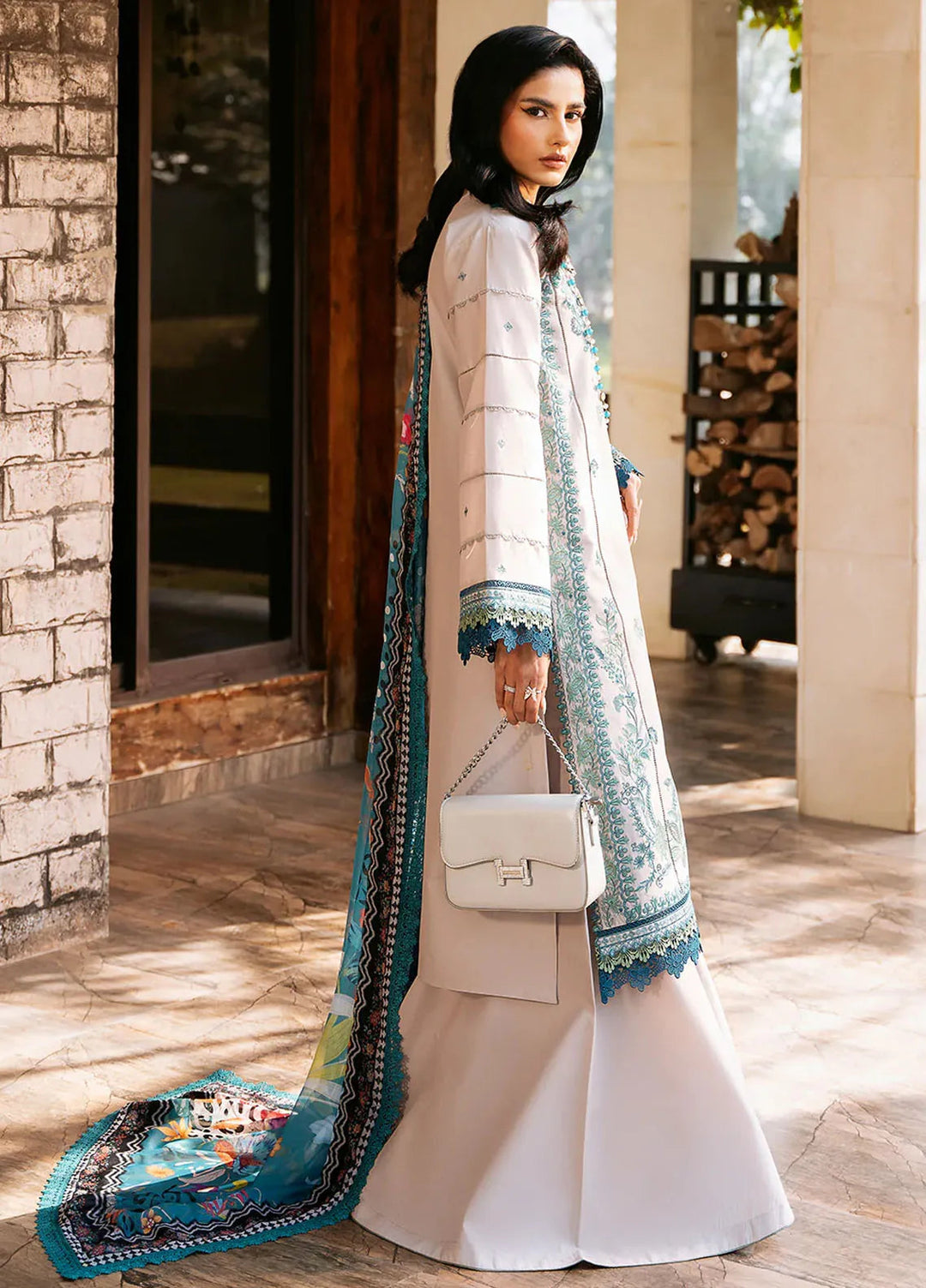 Bin Ilyas Embroidered Lawn Suits Unstitched 3 Piece BI25SE 317-B - Winter Collection