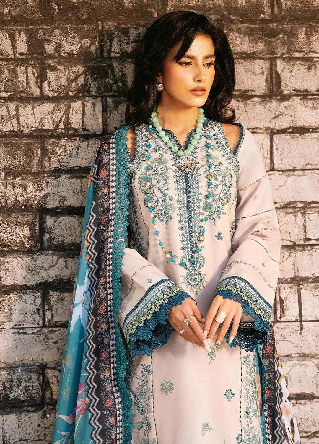 Bin Ilyas Embroidered Lawn Suits Unstitched 3 Piece BI25SE 317-B - Winter Collection