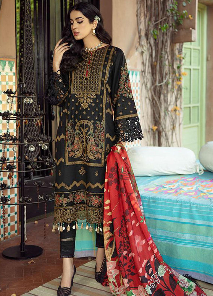 BIN ILYAS Embroidered Lawn Suits Unstitched 3 Piece BI21LL 2-A - Summer Collection