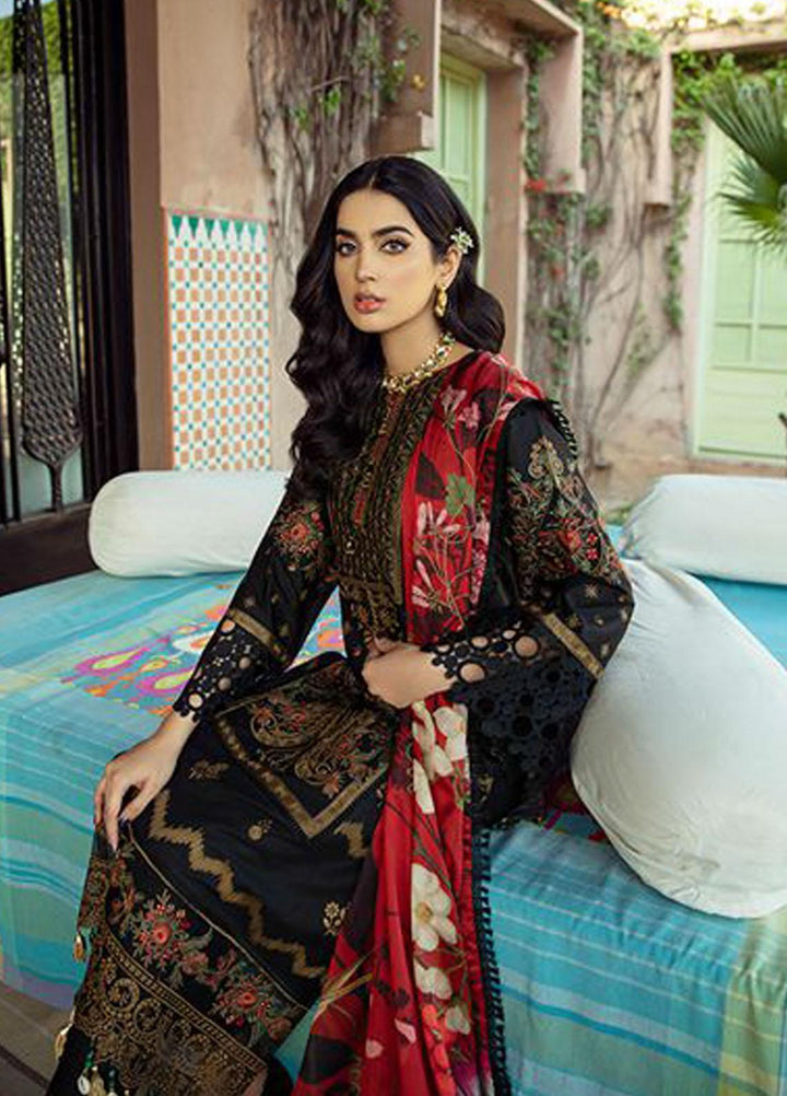 BIN ILYAS Embroidered Lawn Suits Unstitched 3 Piece BI21LL 2-A - Summer Collection