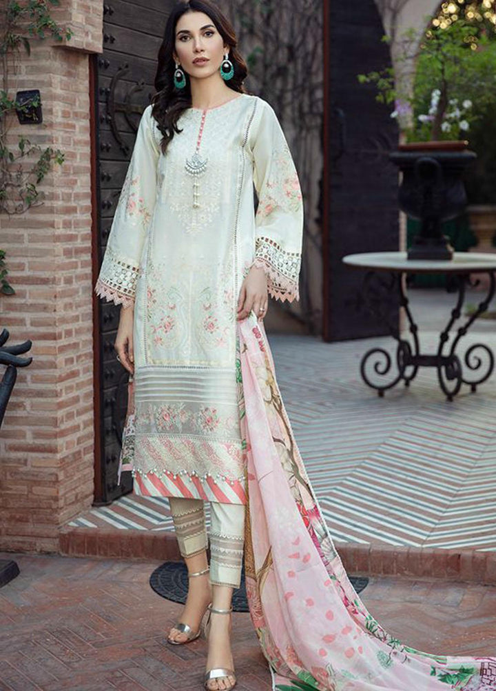 BIN ILYAS Embroidered Lawn Suits Unstitched 3 Piece BI21LL 2-B - Summer Collection