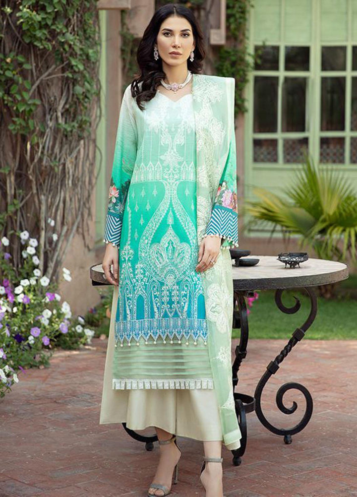 BIN ILYAS Embroidered Lawn Suits Unstitched 3 Piece BI21LL 3-A - Summer Collection