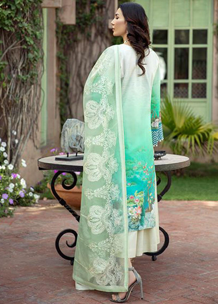 BIN ILYAS Embroidered Lawn Suits Unstitched 3 Piece BI21LL 3-A - Summer Collection