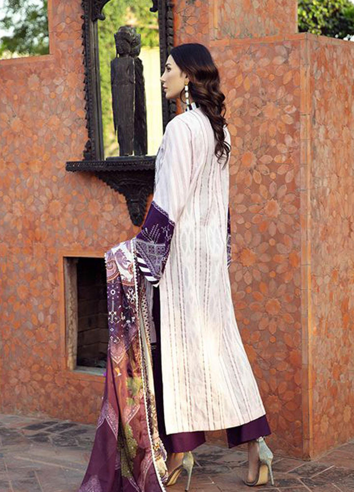 BIN ILYAS Embroidered Lawn Suits Unstitched 3 Piece BI21LL 4-A - Summer Collection