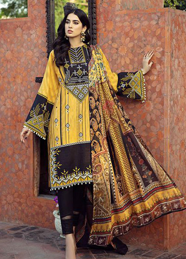 BIN ILYAS Embroidered Lawn Suits Unstitched 3 Piece BI21LL 4-B - Summer Collection
