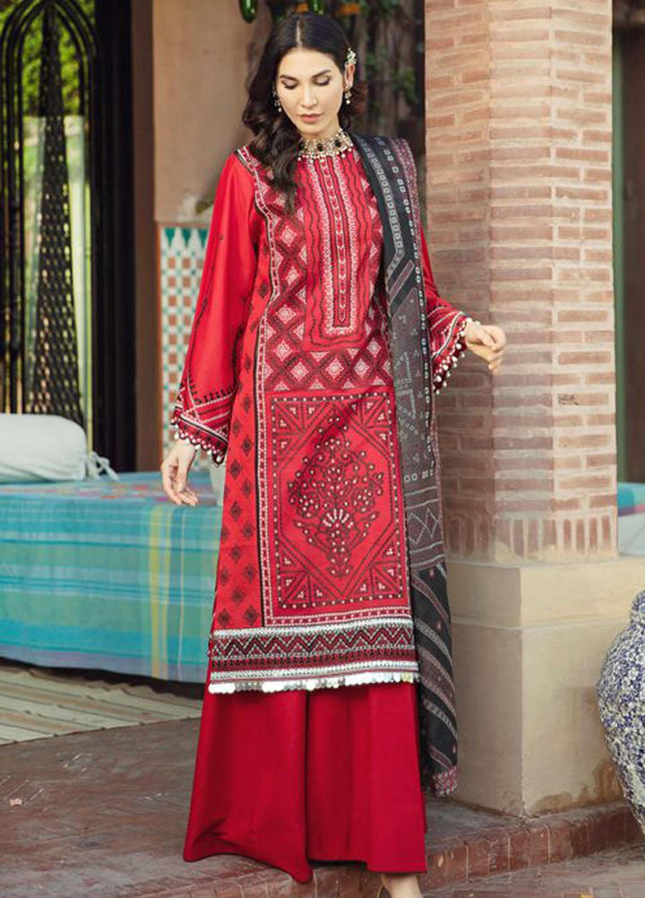 BIN ILYAS Embroidered Lawn Suits Unstitched 3 Piece BI21LL 5-A - Summer Collection