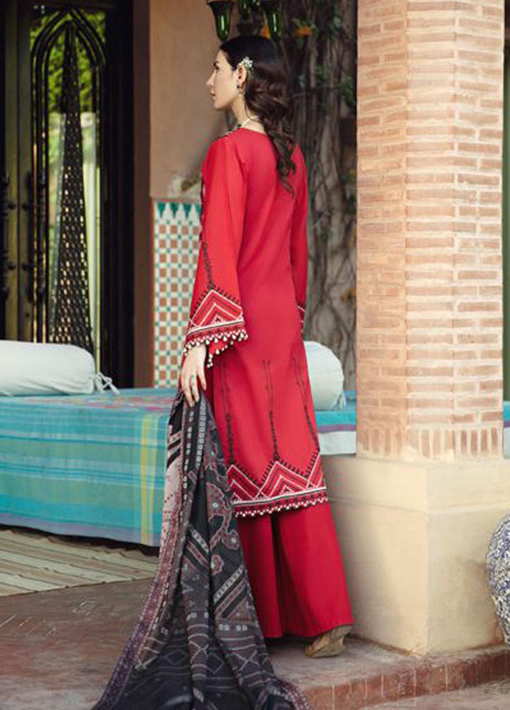 BIN ILYAS Embroidered Lawn Suits Unstitched 3 Piece BI21LL 5-A - Summer Collection