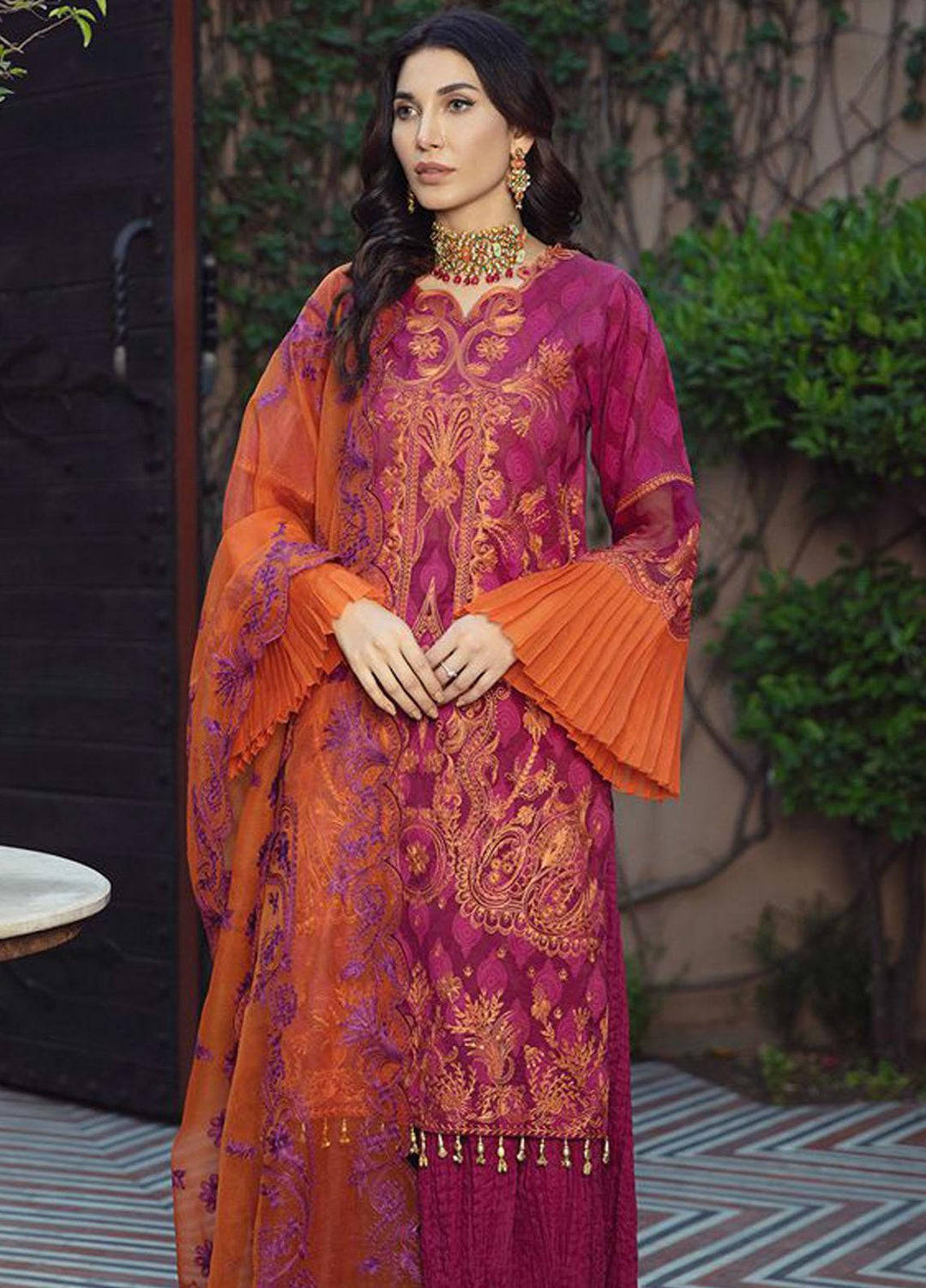 BIN ILYAS Embroidered Lawn Suits Unstitched 3 Piece BI21LL 6-A - Summer Collection