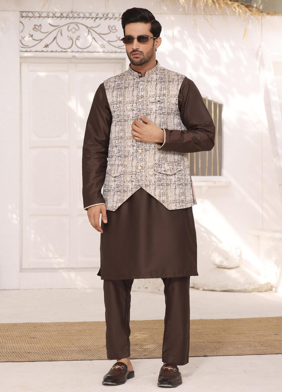 Bin Musab Jacquard Formal Men 3 Piece Suit -  BM-000035 Enviro