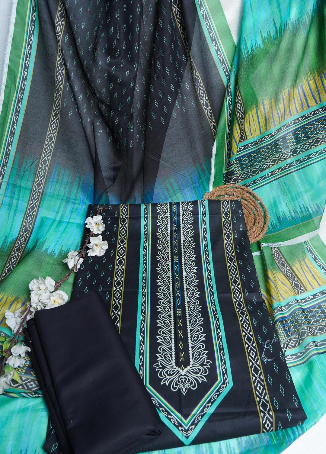 Bin Saeed Printed Lawn Suits Unstitched 3 Piece BS22L D-200 - Summer Collection