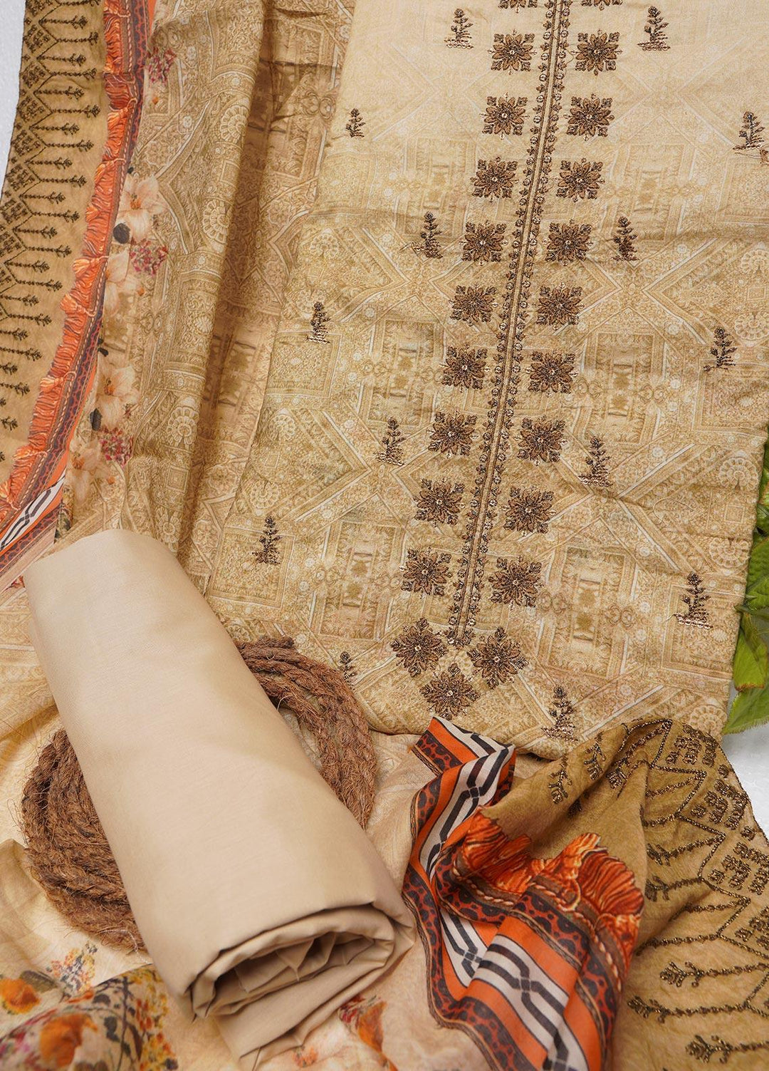 Bin Saeed Embroidered Lawn Suits Unstitched 3 Piece BS22E BS-157 - Summer Collection