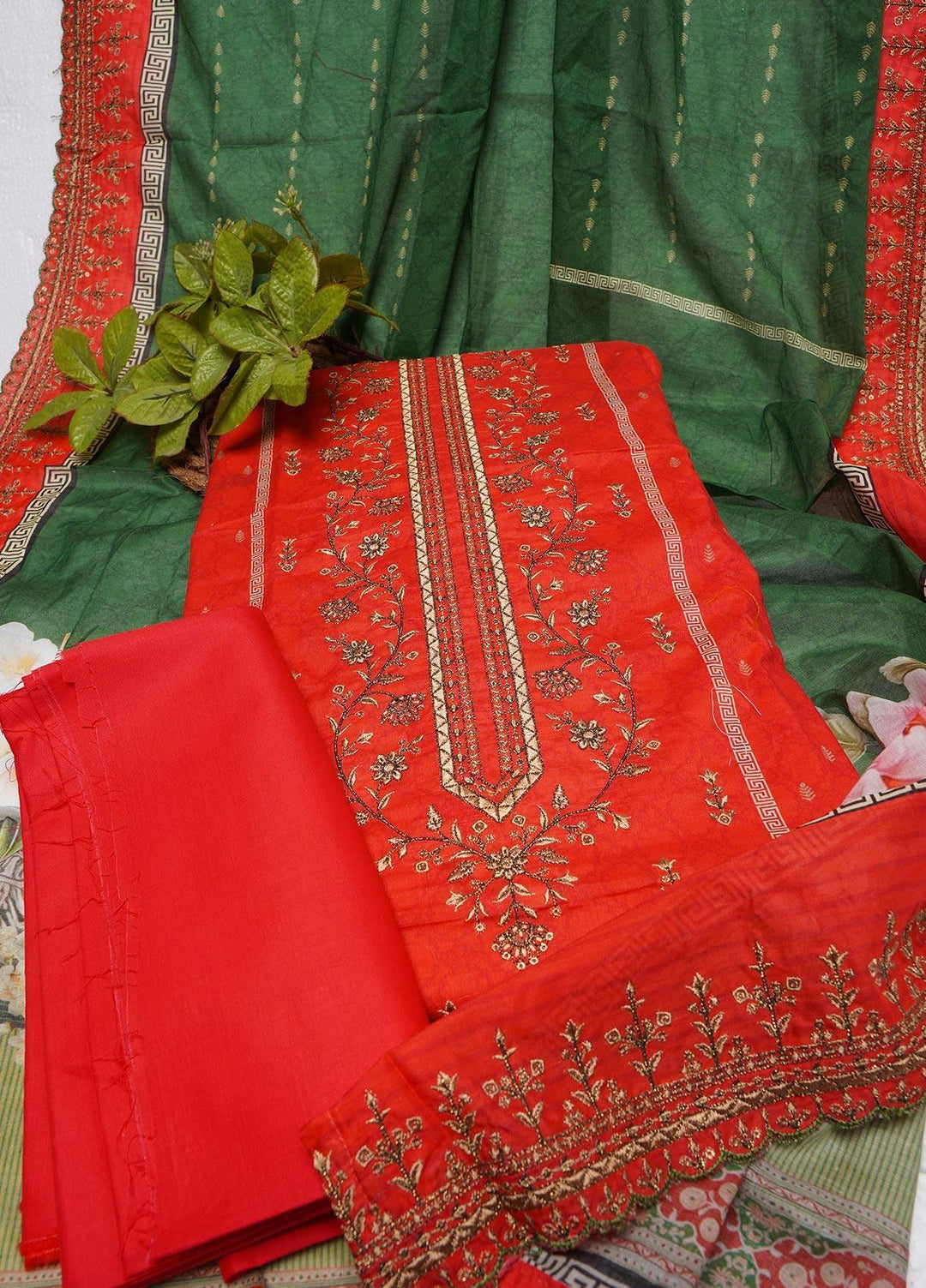 Bin Saeed Embroidered Lawn Suits Unstitched 3 Piece BS22E BS-35 - Summer Collection