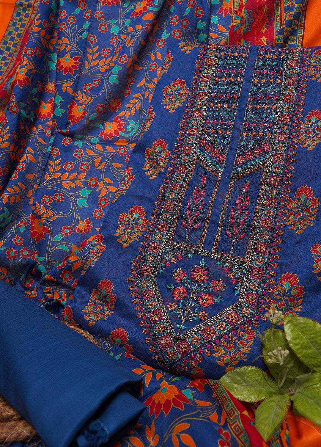 Bin Saeed Embroidered Lawn Suits Unstitched 3 Piece BS22E BS-85 - Summer Collection