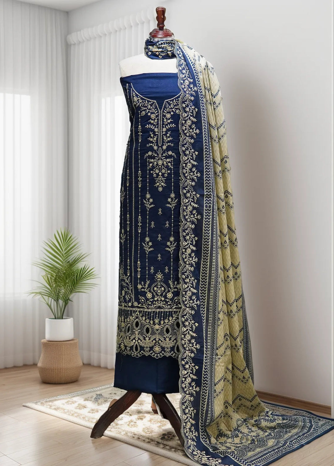 Bin Saeed Embroidered Lawn Suit Unstitched 3 Piece Suit BS24E D-591 - Summer Collection