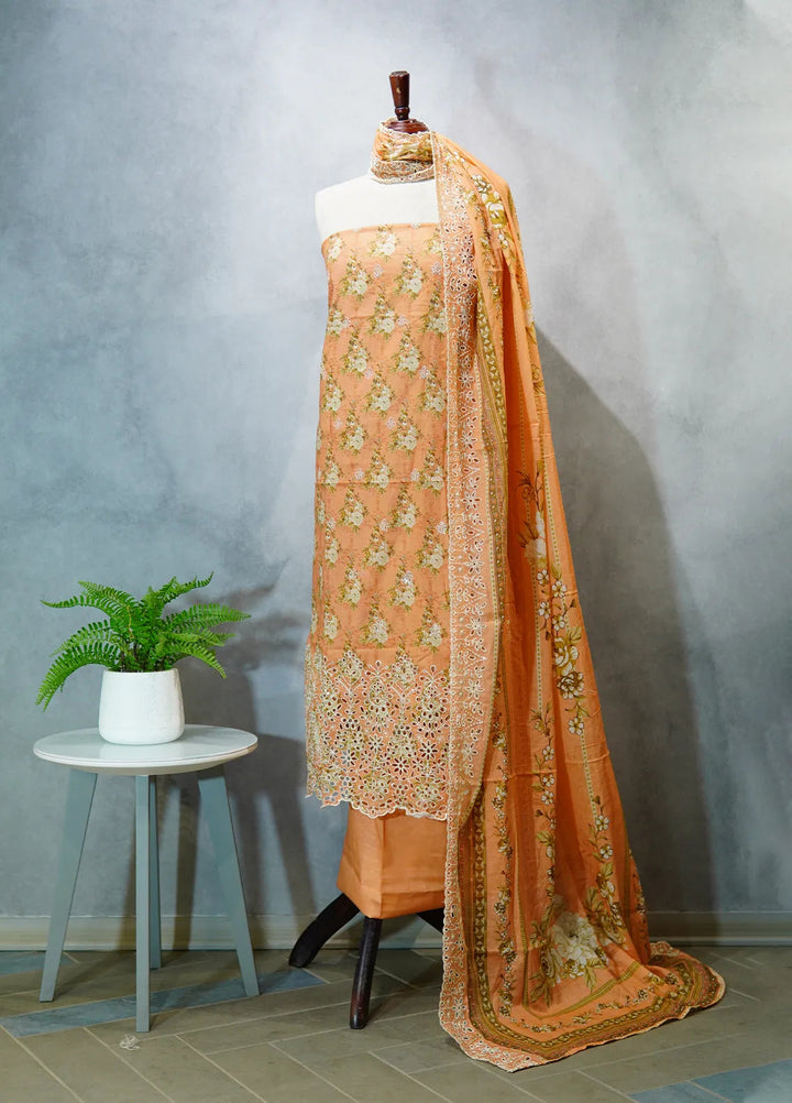 Bin Saeed Embroidered Suit Unstitched 3 Piece D-07 - Fall Collection