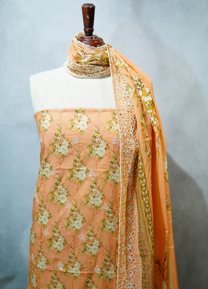 Bin Saeed Embroidered Suit Unstitched 3 Piece D-07 - Fall Collection