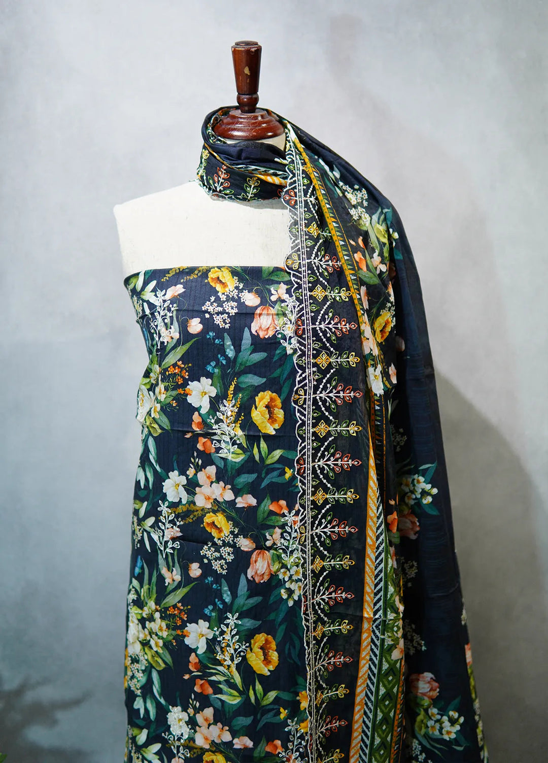 Bin Saeed Embroidered Suit Unstitched 3 Piece D-19 - Fall Collection