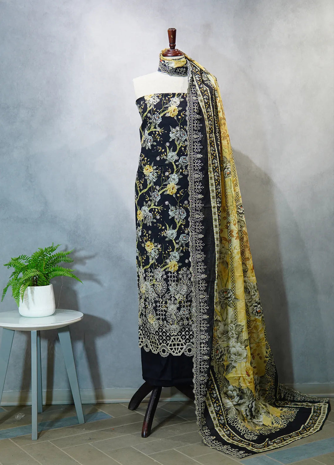 Bin Saeed Embroidered Suit Unstitched 3 Piece D-20 - Fall Collection
