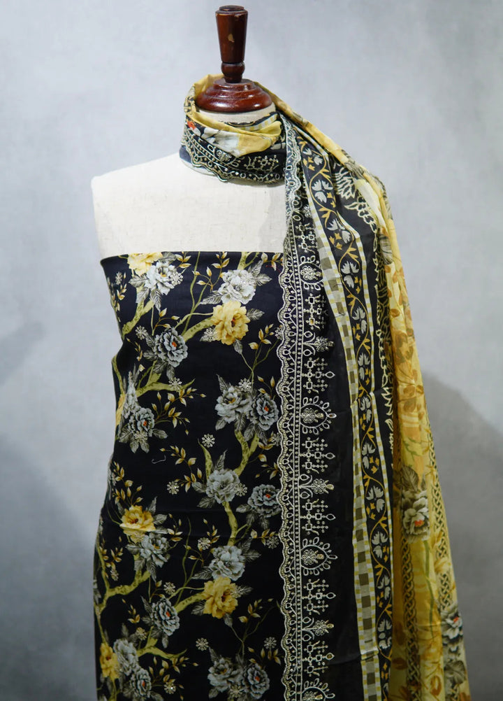 Bin Saeed Embroidered Suit Unstitched 3 Piece D-20 - Fall Collection