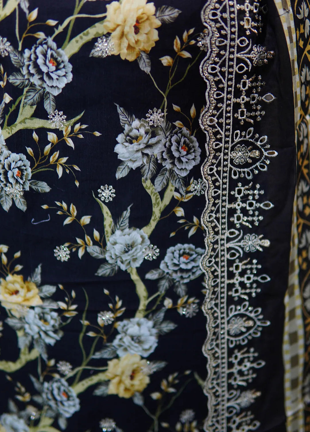 Bin Saeed Embroidered Suit Unstitched 3 Piece D-20 - Fall Collection