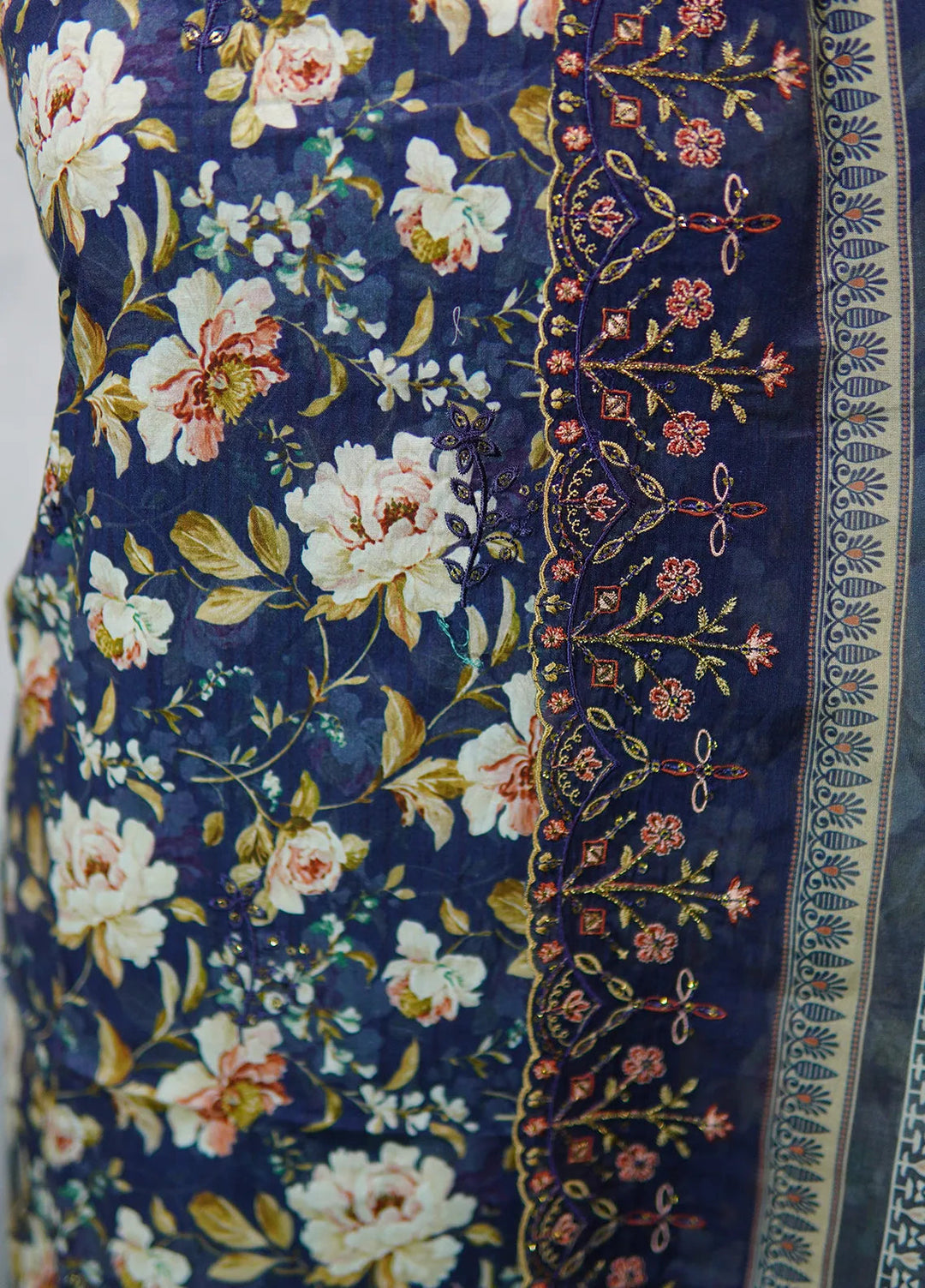 Bin Saeed Embroidered Suit Unstitched 3 Piece D-22 - Fall Collection