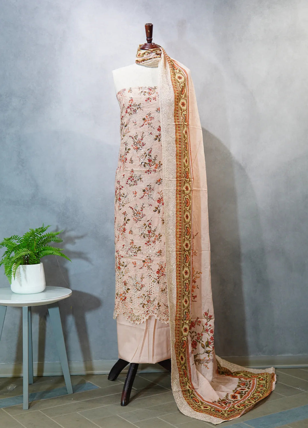 Bin Saeed Embroidered Suit Unstitched 3 Piece D-26 - Fall Collection