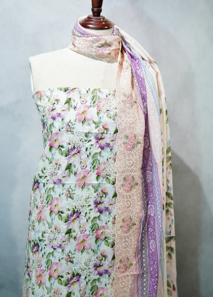 Bin Saeed Embroidered Suit Unstitched 3 Piece D-32 - Fall Collection