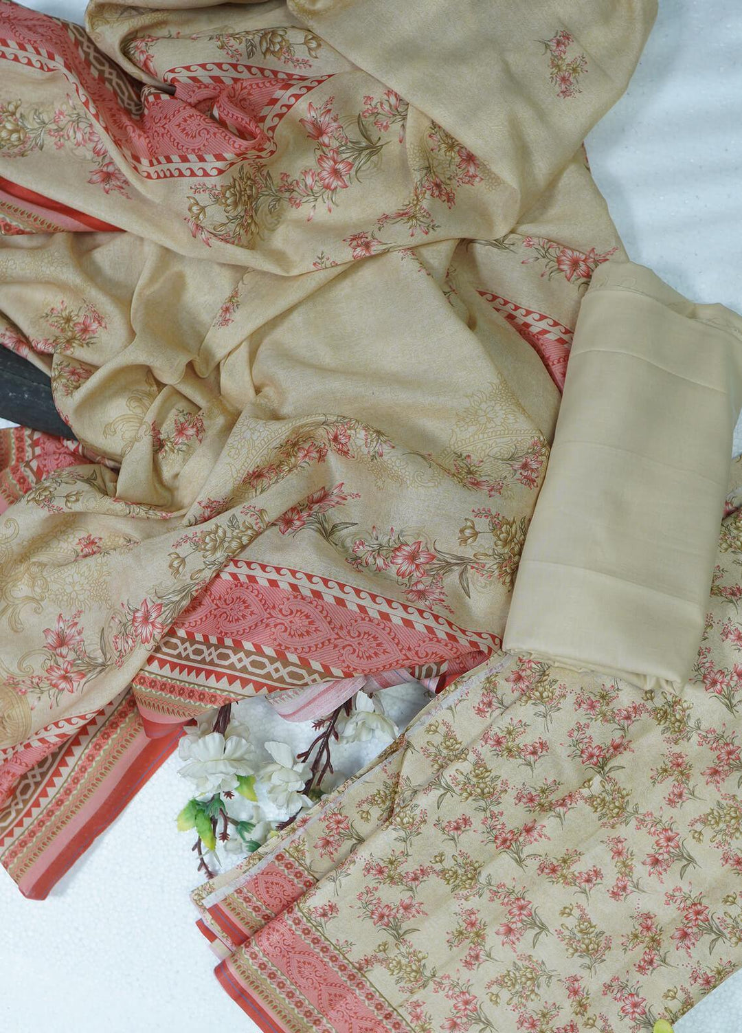 Bin Saeed Printed Lawn Suit Unstitched 3 Piece BS22M D-424 - Summer Collection