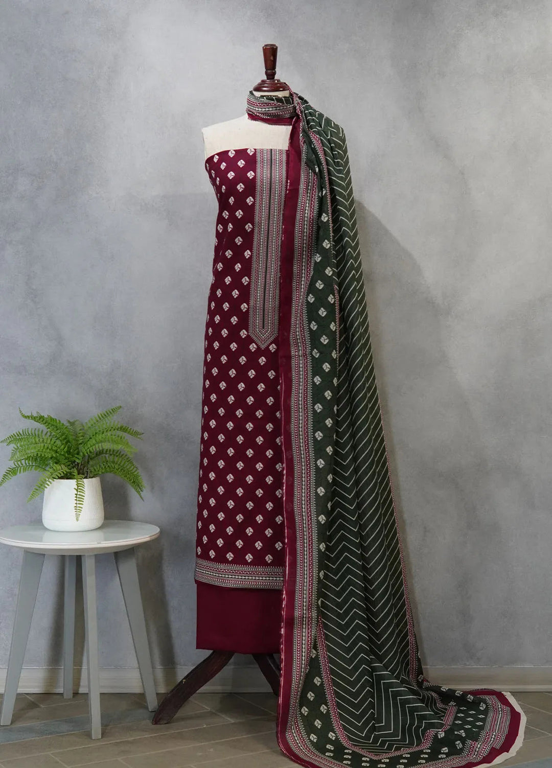 Bin Saeed Printed Cotton Suit Unstitched 3 Piece BN24F D-057 - Summer Collection