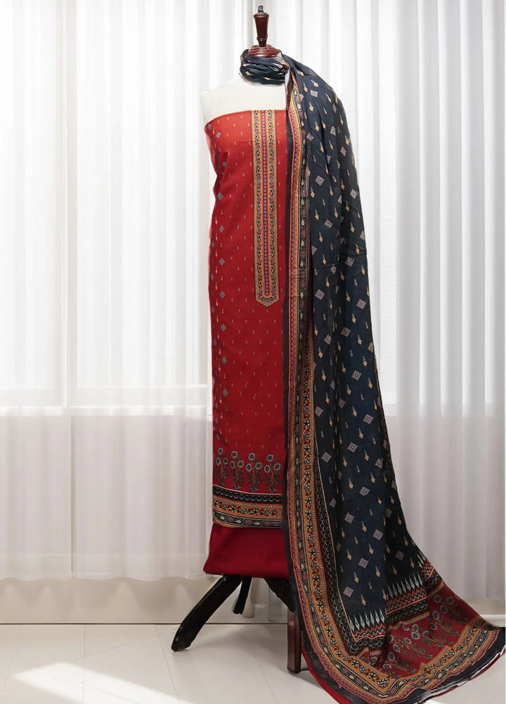 Bin Saeed Printed Lawn Suit Unstitched 3 Piece Black - Summer Collection