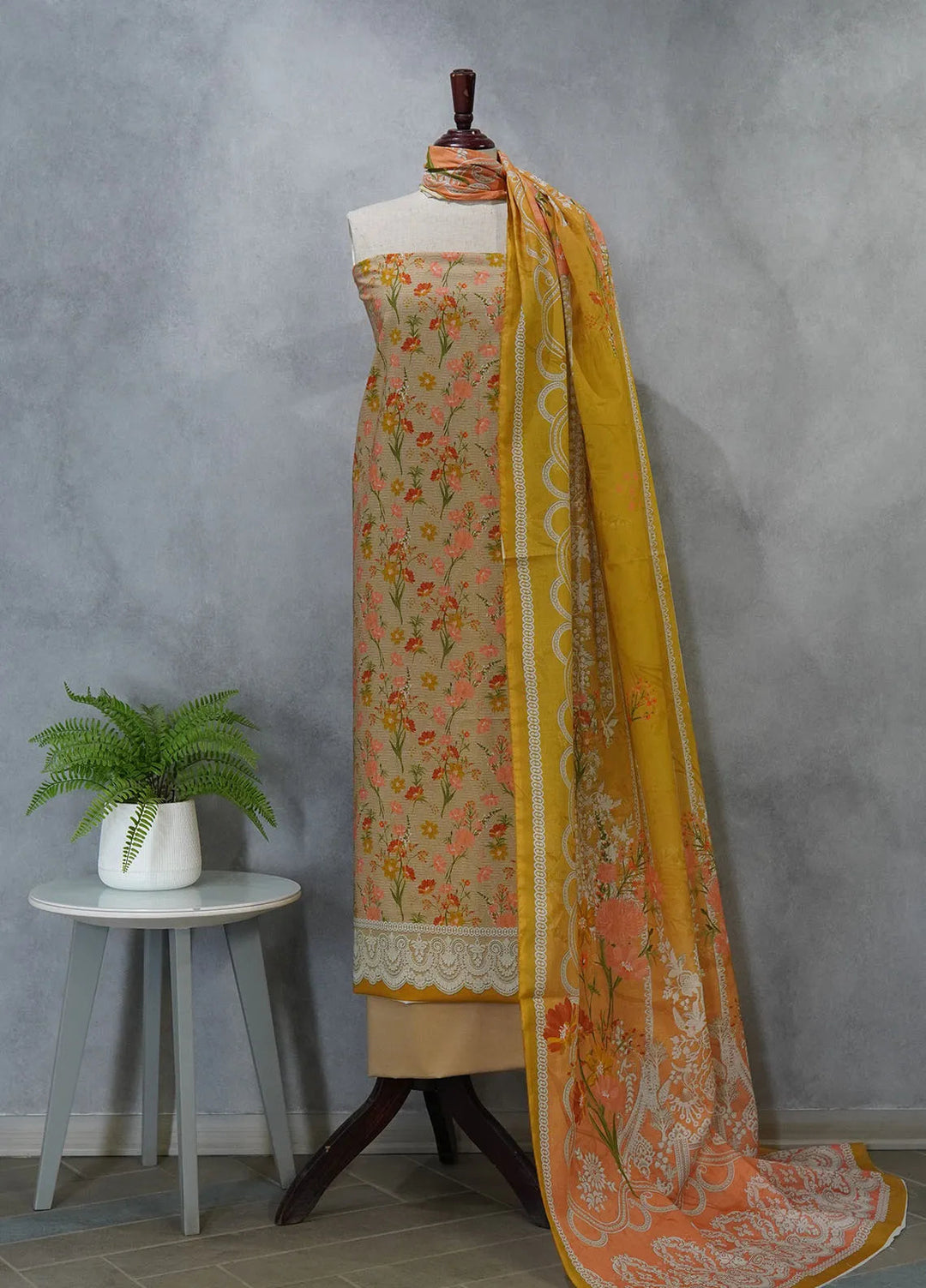 Bin Saeed Printed Suit Unstitched 3 Piece BN24F D-557 - Summer Collection