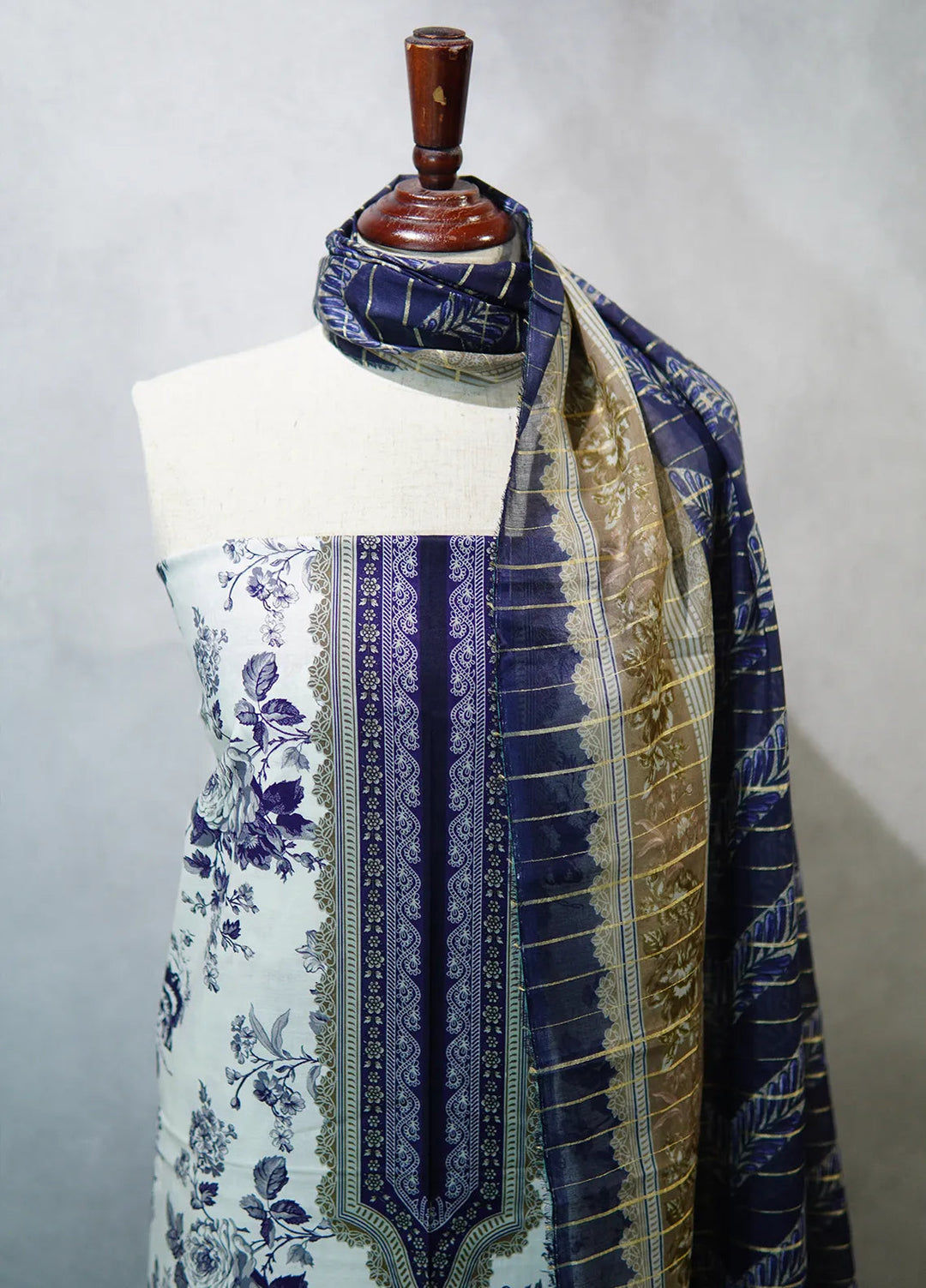 Bin Saeed Printed Suit Unstitched 3 Piece D-42 - Fall Collection