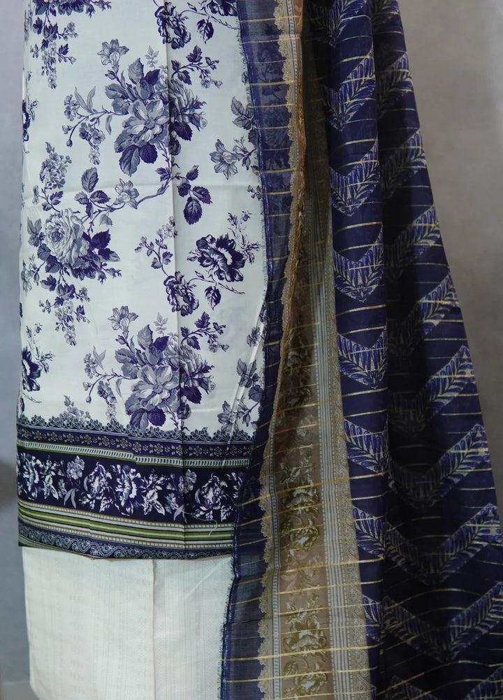 Bin Saeed Printed Suit Unstitched 3 Piece D-42 - Fall Collection