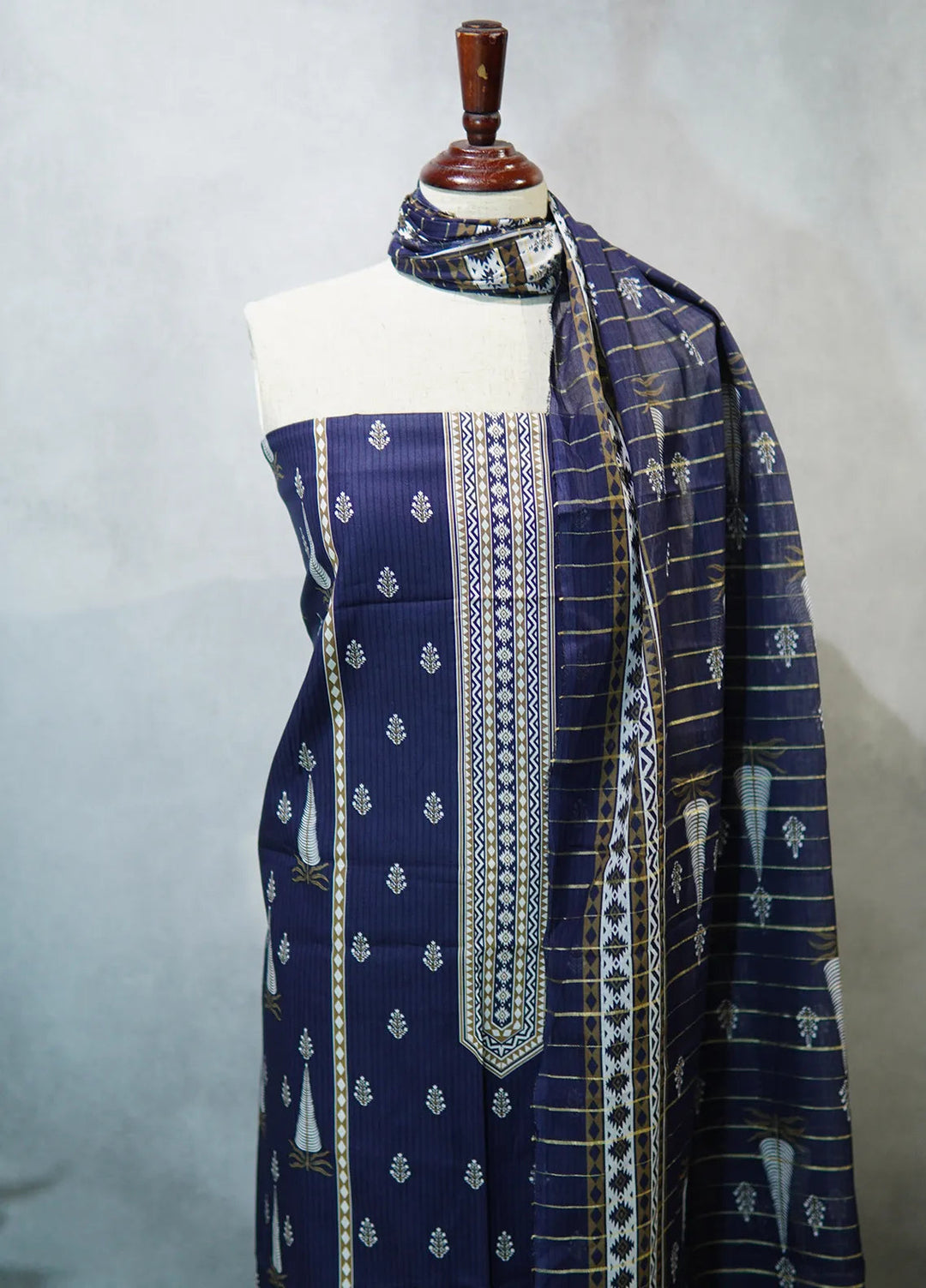 Bin Saeed Printed Suit Unstitched 3 Piece D-48 - Fall Collection