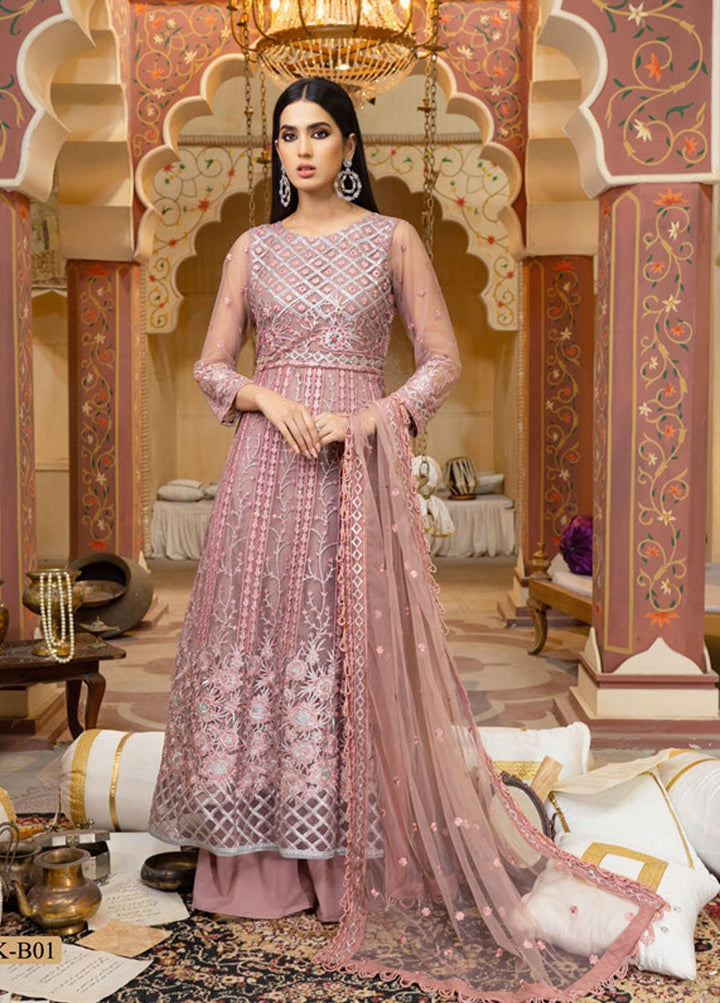 Biyaah By Noorma Kaamal Embroidered Suits Unstitched 3 Piece NK22B NK-B01 - Wedding Collection
