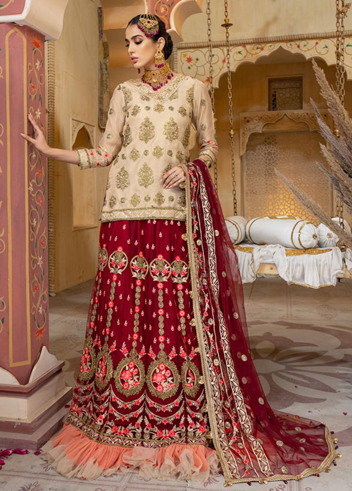 Biyaah By Noorma Kaamal Embroidered Missouri Suits Unstitched 3 Piece NK22B NK-B06 - Wedding Collection